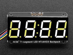 Adafruit 0.56" 4-Digit 7-Segment Display w/I2C Backpack - White