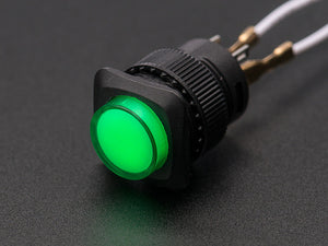16mm Illuminated Pushbutton - Green Latching On/Off Switch - Chicago Electronic Distributors
