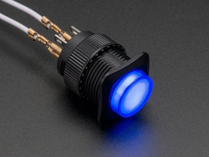 16mm Illuminated Pushbutton - Blue Latching On/Off Switch - Chicago Electronic Distributors
