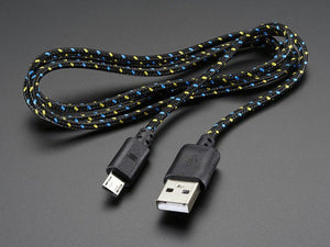 USB Patterned Fabric Cable - A/MicroB - Chicago Electronic Distributors
