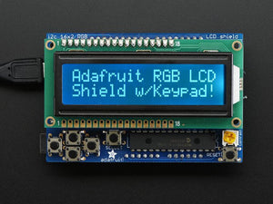 RGB LCD Shield Kit w/ 16x2 Character Display - Only 2 pins used! - Chicago Electronic Distributors
