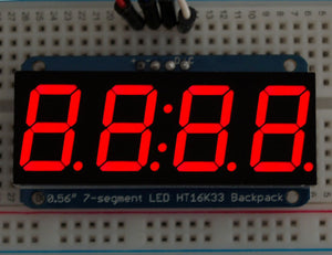 Adafruit 0.56" 4-Digit 7-Segment Display w/I2C Backpack - Red - Chicago Electronic Distributors
 - 1