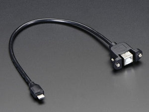 Panel Mount USB Cable - B Female to Micro-B Male - Chicago Electronic Distributors
