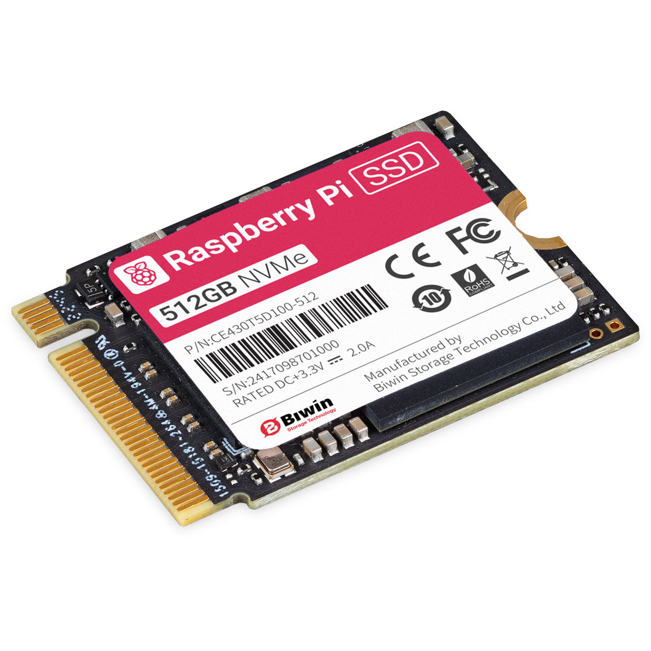 Raspberry Pi NVMe SSD 512GB — Chicago Electronic Distributors