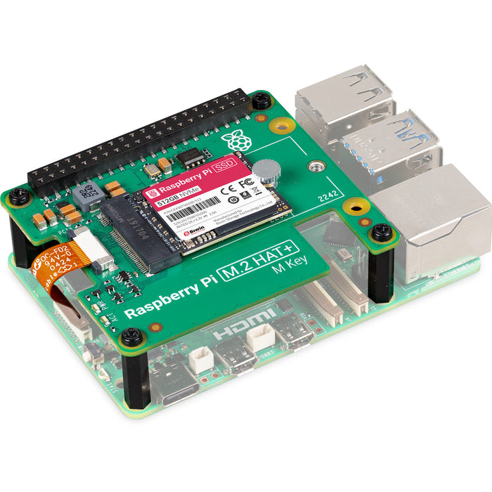 Raspberry Pi M.2 HAT+ SSD Kit for Raspberry Pi 5 - 512GB