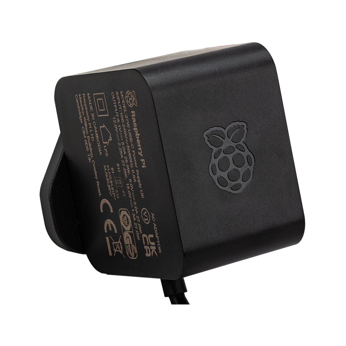 Raspberry Pi 27W USBC Power Supply Black US — Chicago Electronic