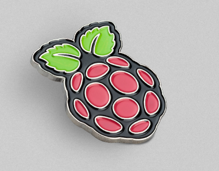 Raspberry Pi Iron Stamped Pin Badge