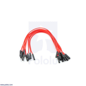 Premium Jumper Wire 10-Pack M-F 6" Red or Black