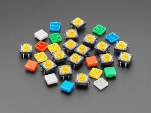 Colorful Square Tactile Button Switch Assortment - 15 pack