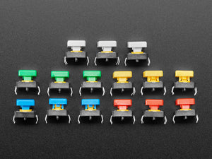 Colorful Square Tactile Button Switch Assortment - 15 pack