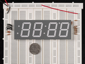 Red 7-segment clock display - 1.2" digit height
