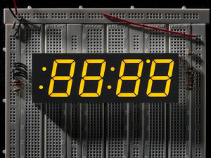 Adafruit Yellow 7-segment clock display - 1.2" digit height