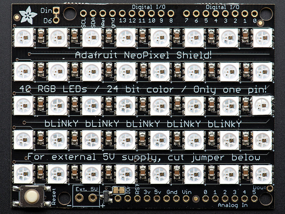 Adafruit NeoPixel Shield for Arduino - 40 RGB LED Pixel Matrix - Chicago Electronic Distributors
 - 4