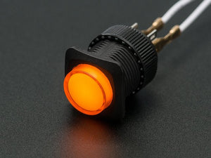 16mm Illuminated Pushbutton - Yellow Latching On/Off Switch - Chicago Electronic Distributors
