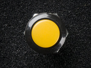16mm Panel Mount Momentary Pushbutton -  Yellow