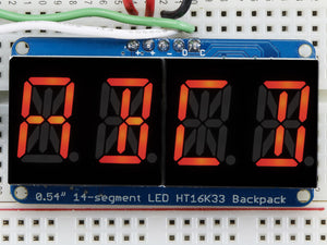 Quad Alphanumeric Display - Red 0.54" Digits w/ I2C Backpack - Chicago Electronic Distributors
 - 1