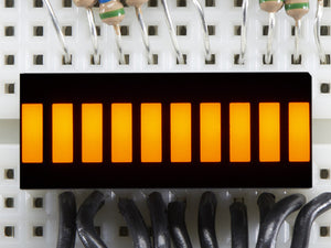 10 Segment Light Bar Graph LED Display - Yellow - Chicago Electronic Distributors
