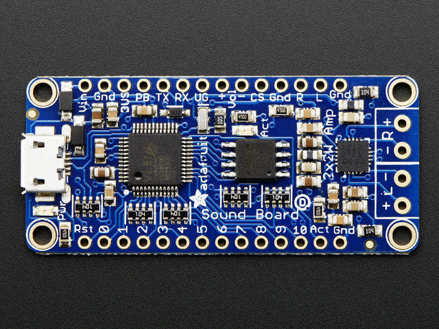 Adafruit Audio FX Sound Board + 2x2W Amp - WAV/OGG Trigger -16MB - Chicago Electronic Distributors
 - 6