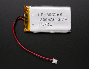 Lithium Ion Polymer Battery - 3.7v 1200mAh - Chicago Electronic Distributors
 - 1