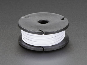 Solid-Core Wire Spool - 25ft - 22AWG - White - Chicago Electronic Distributors
