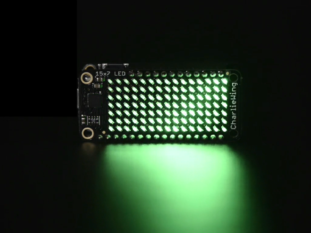 Charlieplex Rgb Led Adafruit 15x7 CharliePlex LED Matrix Display FeatherWing - Green ...