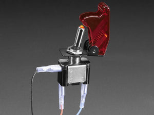 Illuminated Toggle Switch with Cover - Red - Chicago Electronic Distributors
