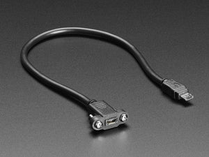 Panel Mount Extension USB Cable - Micro B Male to Micro B Female - Chicago Electronic Distributors
