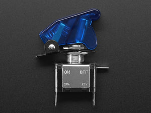 Illuminated Toggle Switch with Cover - Blue