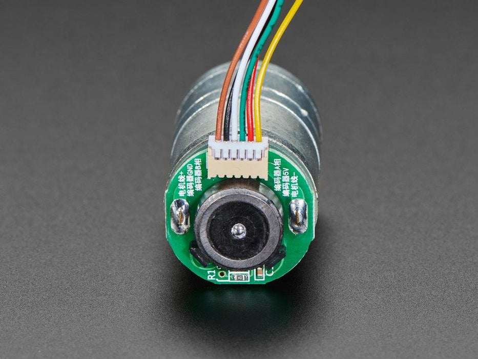 Geared DC Motor with Magnetic Encoder Outputs - 7 VDC 1:20 Ratio