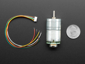 Geared DC Motor with Magnetic Encoder Outputs - 7 VDC 1:20 Ratio