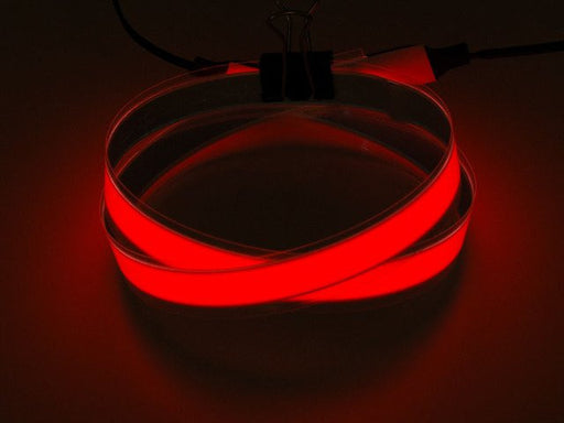 Red Electroluminescent (EL) Tape Strip - 100cm w/two connectors - Chicago Electronic Distributors
