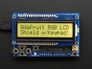 RGB LCD Shield Kit w/ 16x2 Character Display - Only 2 pins used! - POSITIVE DISPLAY