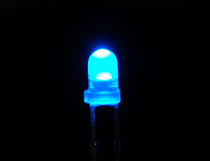 Diffused 3mm LED- Red, White or Blue - Chicago Electronic Distributors
 - 1