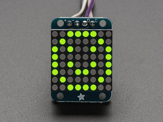 Adafruit Mini 0.8" 8x8 LED Matrix w/I2C Backpack - Yellow-Green - Chicago Electronic Distributors
