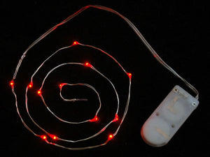 Wire Light LED Strand - 12 Red LEDs + Coin Cell Holder - Chicago Electronic Distributors
