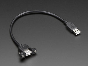Panel Mount USB Cable - A Male to A Female - Chicago Electronic Distributors
