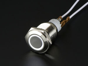 Rugged Metal On/Off Switch with White LED Ring - Chicago Electronic Distributors
