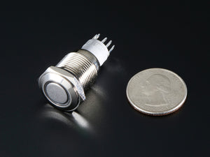 Rugged Metal On/Off Switch with White LED Ring