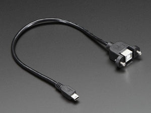 Panel Mount USB Cable - B Female to Mini-B Male - Chicago Electronic Distributors
