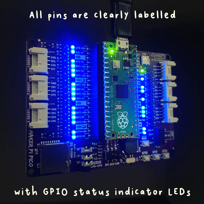 Maker Pi Pico Base (without Pico): Simplifying Pi Pico for Beginners