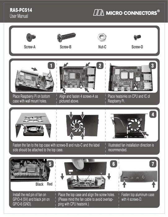 Aluminum Raspberry Pi 4 Model B Case with Fan