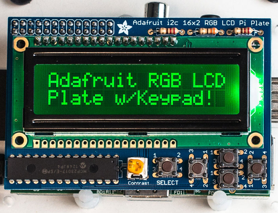 Adafruit RGB Negative 16x2 LCD+Keypad Kit for Raspberry Pi - Chicago Electronic Distributors
 - 1