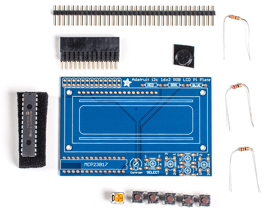 Adafruit RGB Positive 16x2 LCD+Keypad Kit for Raspberry Pi - Chicago Electronic Distributors
 - 5