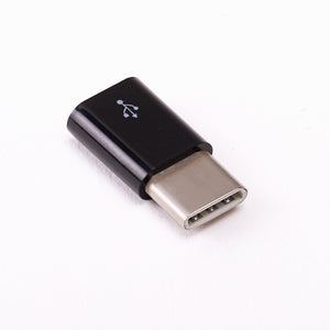 USB micro-B to USB-C Adapter in White or Black
